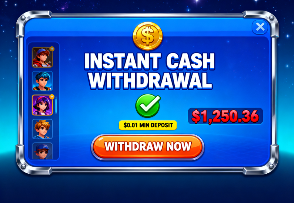 Instant Cash Withdrawal Games with Low Deposit